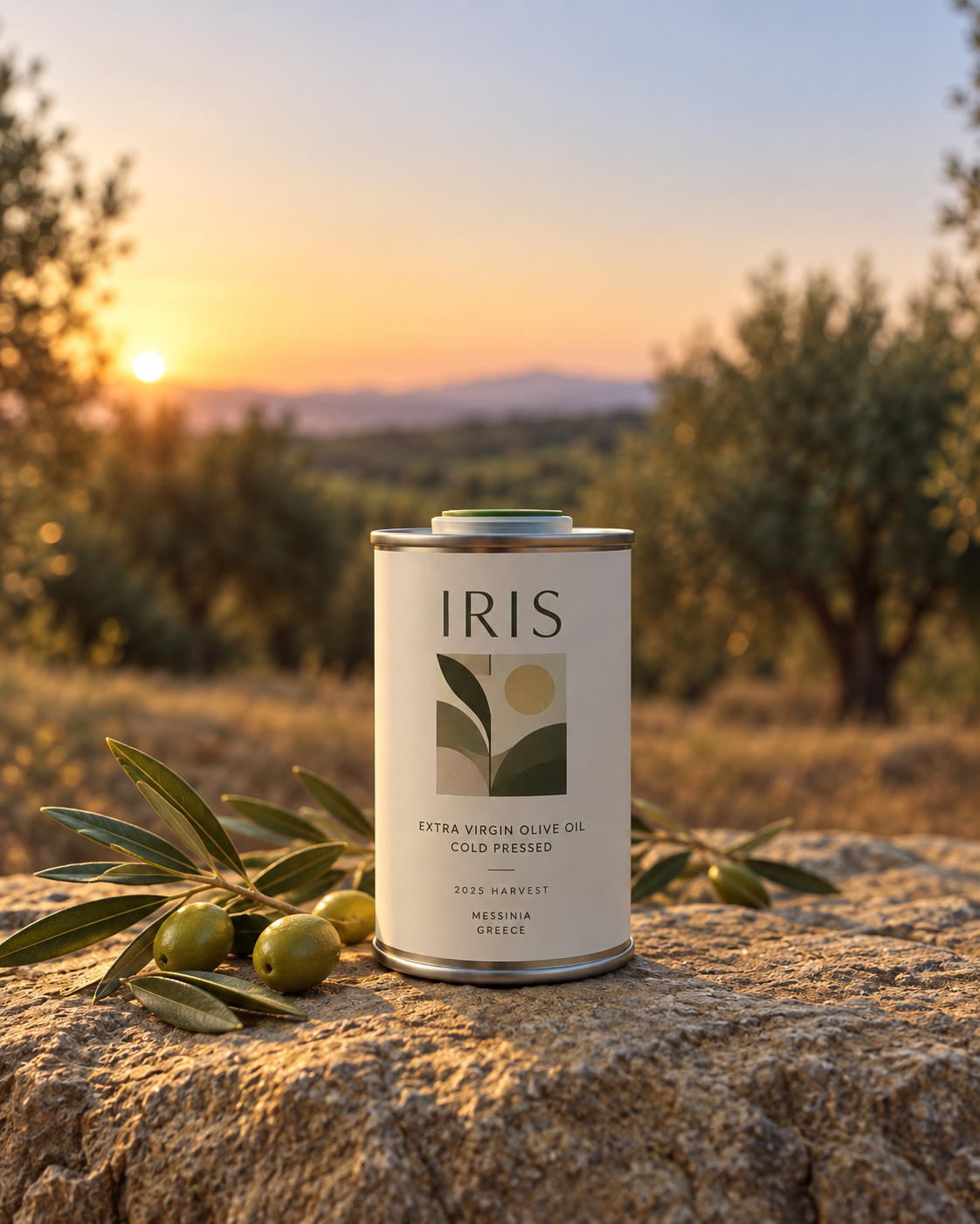 IRIS FARM olive oil tin ready for delivery